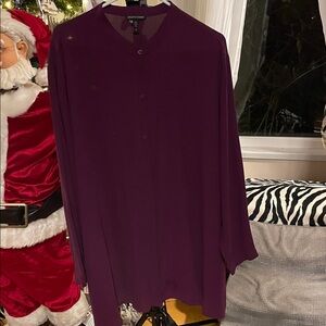 Eileen Fisher Silk Georgette Crepe Shirt